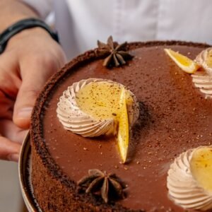 Brownie with Orange Confette